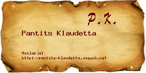 Pantits Klaudetta névjegykártya